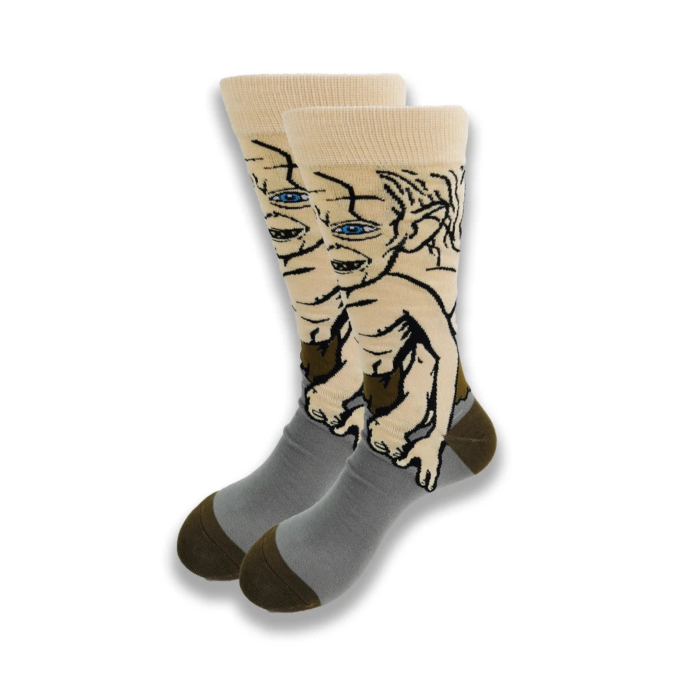 Lustige Socken mit Cartoon-Anime-Print – Personalisierter atmungsaktiver Baumwoll-Hip-Hop-Stil für Männer und Frauen
