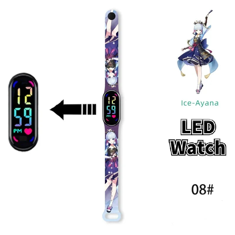 Pokémon & Demon Slayer LED-Uhr – Tanjirou & Nezuko Silikon-Touchscreen, wasserdicht, Sportgeschenk