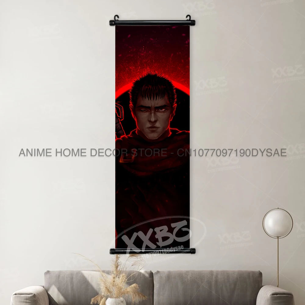 Berserk Poster Black Swordsman Wall Artwork Scrolls Anime Home Decoration