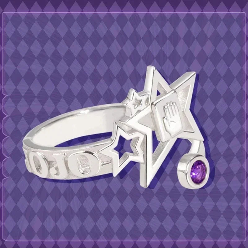 JoJo's Bizarre Adventure Kujo Jotaro Ring - Verstellbarer Cosplay-Schmuck für Unisex-Geschenke