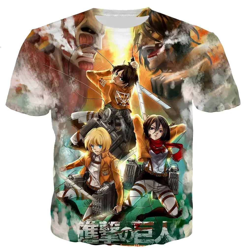 Attack on Titan 3D Print T-Shirt – Casual Harajuku Streetwear