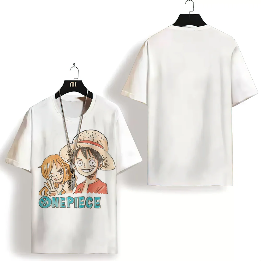 MINISO One Piece T-Shirt – Men’s 3D Cartoon Print Casual Oversized Anime Tee