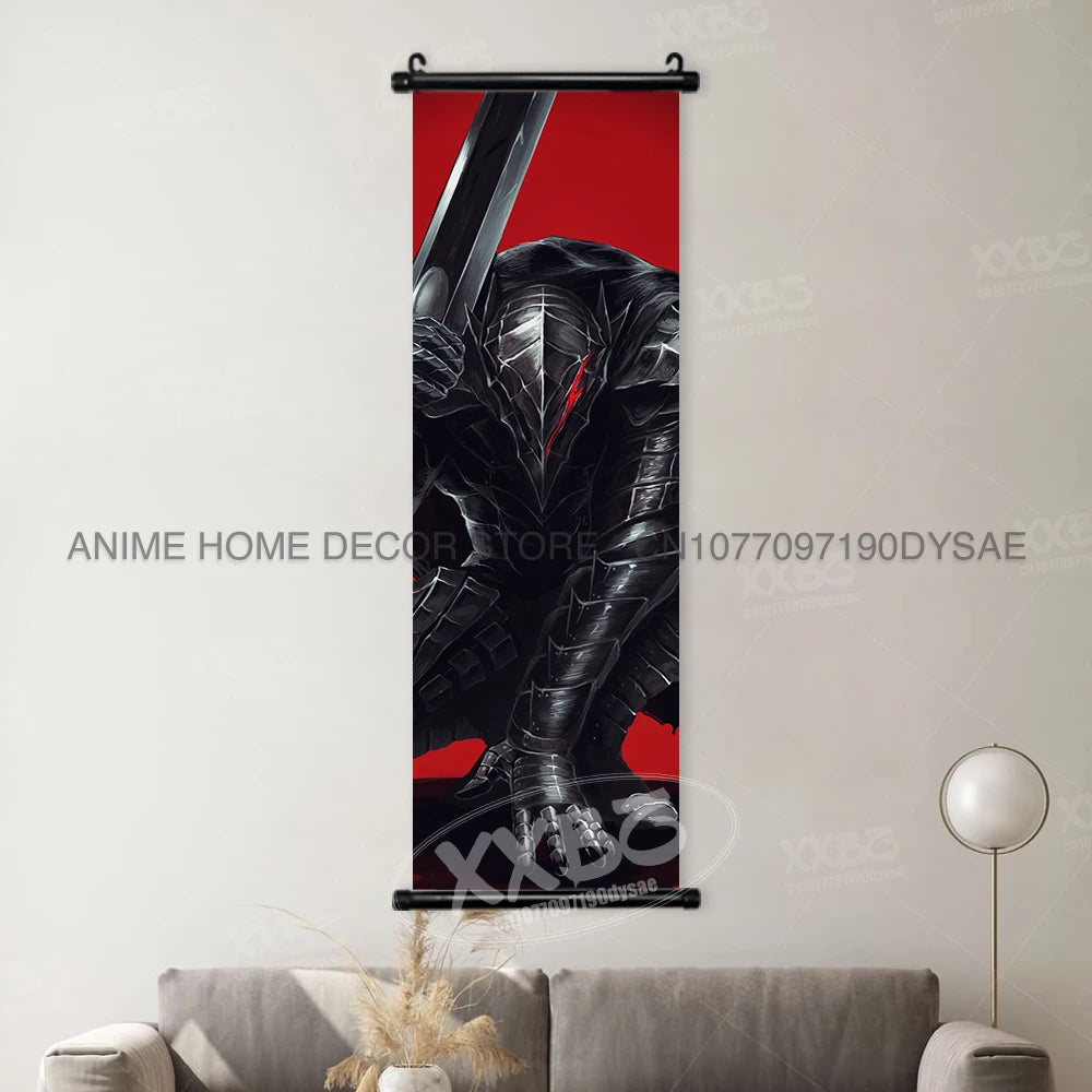 Berserk Poster Black Swordsman Wall Artwork Scrolls Anime Home Decoration