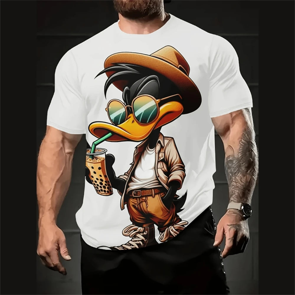 Funny Cartoon 3D Print T-Shirt – Men’s Short Sleeve Oversized Streetwear