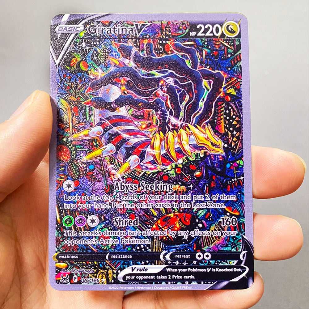 Pokemon Metall Karten Englisch Anime Pikachu Charizard Vmax GX V Buchstaben Spiel Sammlung Karte Kind