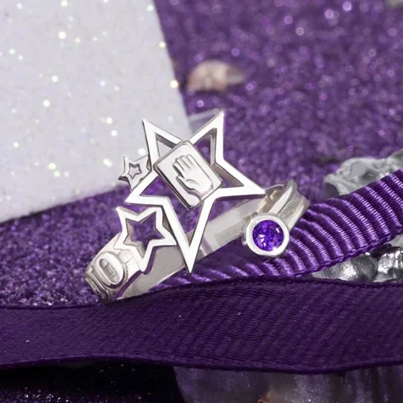 JoJo's Bizarre Adventure Kujo Jotaro Ring - Verstellbarer Cosplay-Schmuck für Unisex-Geschenke