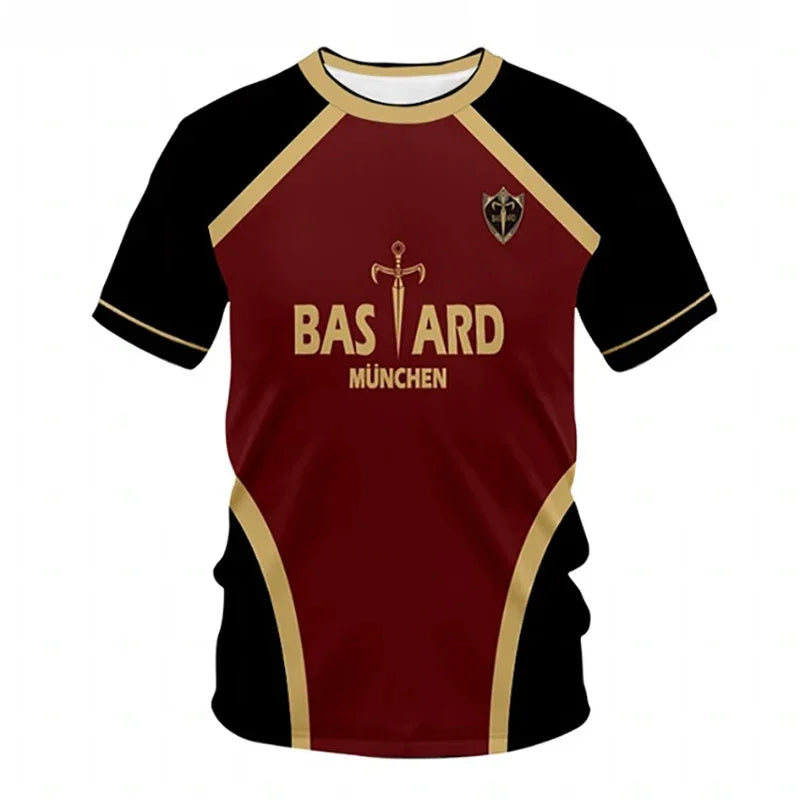 Custom Anime Bastard Munchen Sport Tee for Men Women Children Summer Jersey Futsal Football Motif T-Shirt in Blue Lock