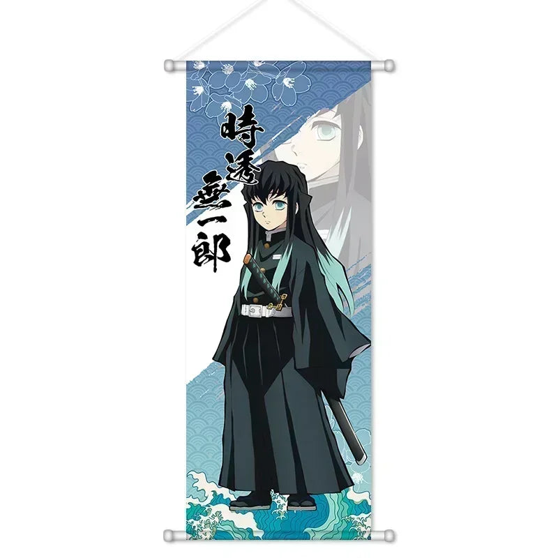 Demon Slayer Cartoon Anime Scroll Canvas Wall Home Decor Anime Poster Wall Art Room Decoration