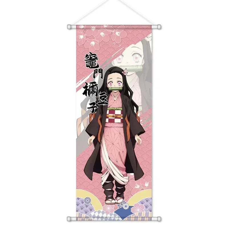 Demon Slayer Cartoon Anime Scroll Canvas Wall Home Decor Anime Poster Wall Art Room Decoration