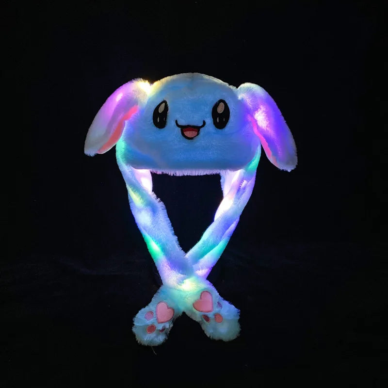 Japanese Anime Bunny Hat – Glowing Plush with Moving Ears