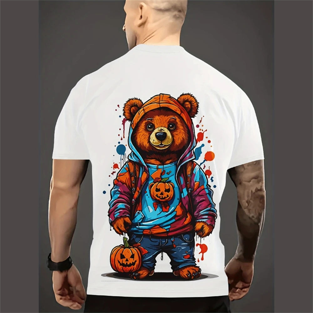 Funny Cartoon 3D Print T-Shirt – Men’s Short Sleeve Oversized Streetwear