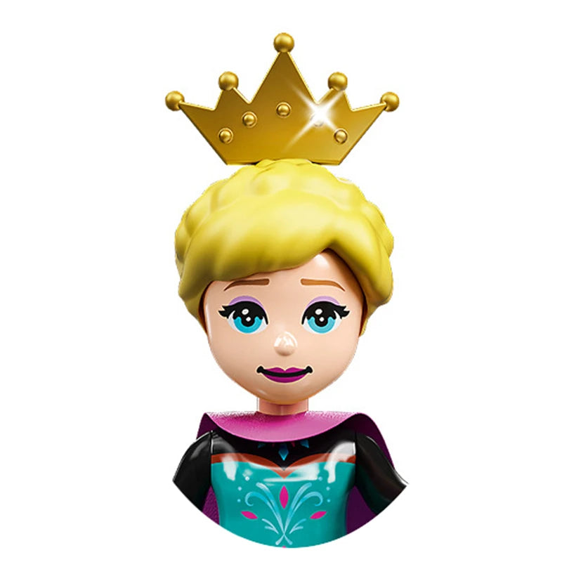 Modèles de mini briques de princesse animée – Belles figurines de filles et blocs de construction sur le thème de la neige pour enfants