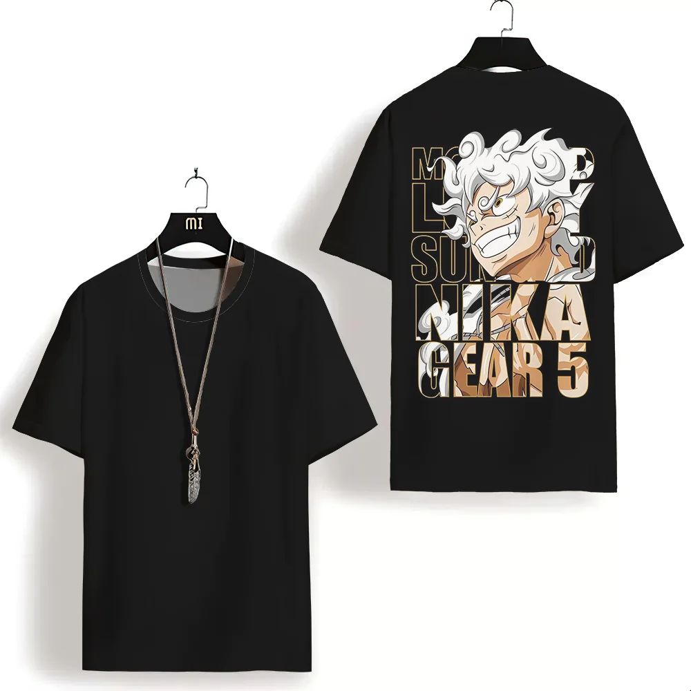 MINISO One Piece T-Shirt – Men’s 3D Cartoon Print Casual Oversized Anime Tee