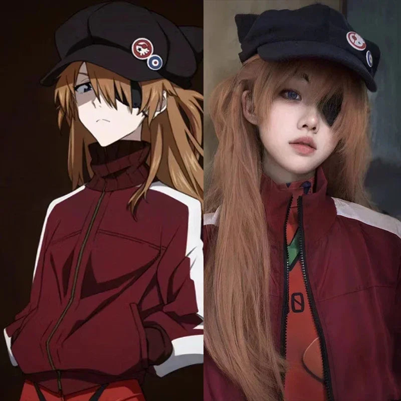 Casquette de baseball mignonne d'anime - Chapeau EVA à oreilles de chat Shikinami Asuka