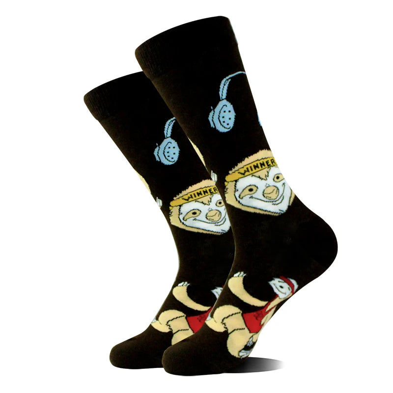 Design Ente Lustige Socken Männer Glücklich Musik Bier Zahn Panda Pinguin