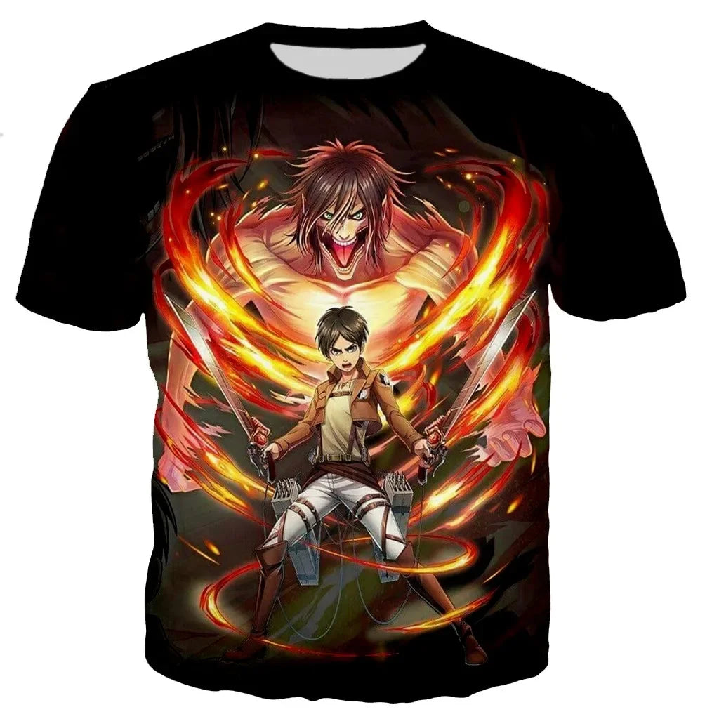Attack on Titan 3D Print T-Shirt – Casual Harajuku Streetwear