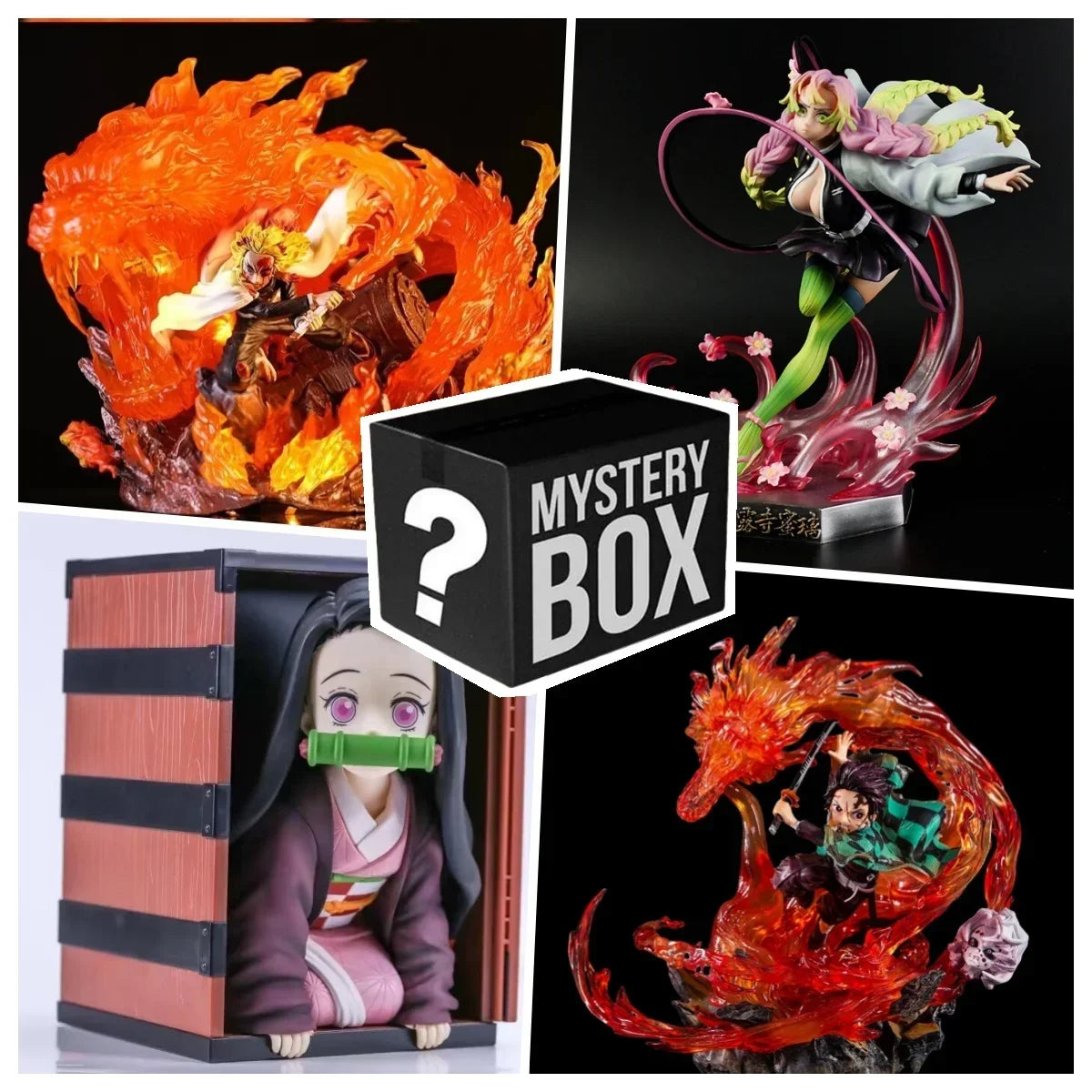 Demon Slayer Mystery Blind Box – Kaufe 1 und bekomme 5! Nezuko, Tanjirou, Inosuke und weitere Überraschungsfiguren