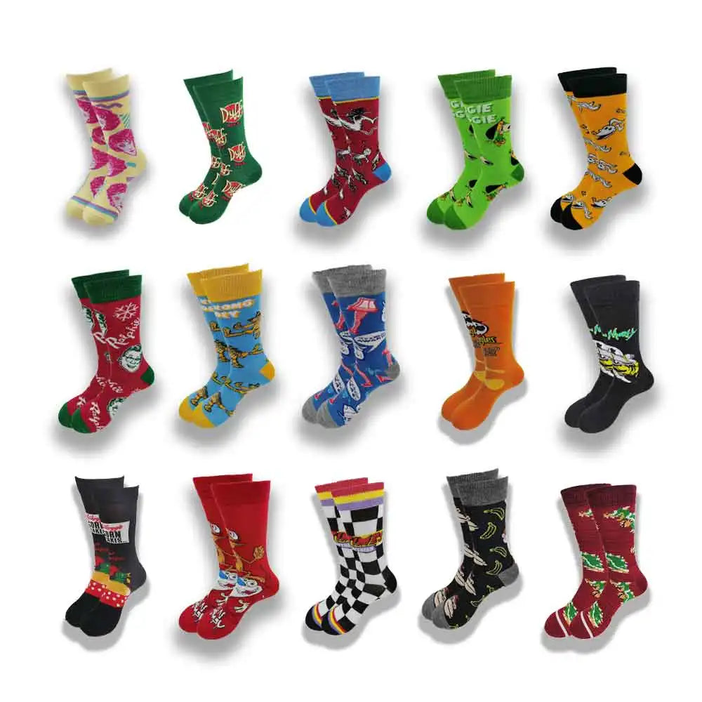 Lustige Socken mit Cartoon-Anime-Motiv – Hip-Hop-Aufdruck, originelle und bequeme Unisex-Skateboard-Crew-Socken