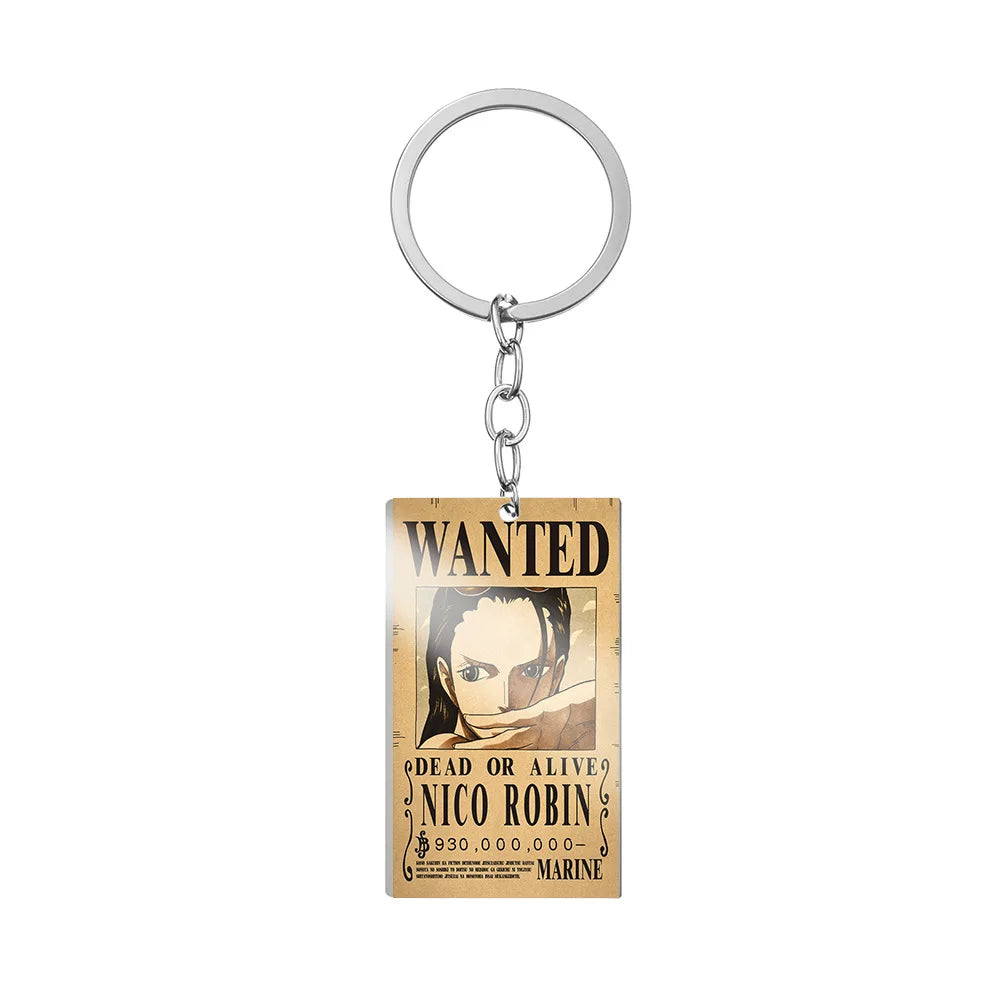 Anime One Piece Metal Keychain Accessories Cartoon Action Figures
