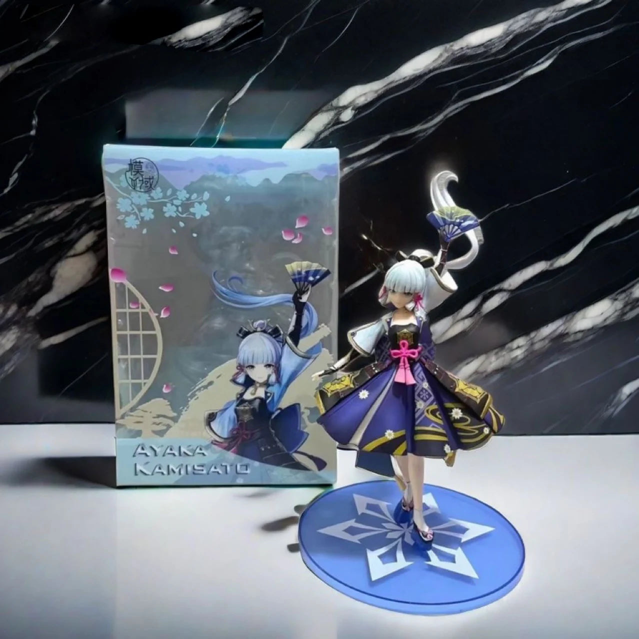 Figurine Genshin Impact Kamisato Ayaka 25 cm – Egret Shuanghua Standing Scene Model Toy & Collectible Gift