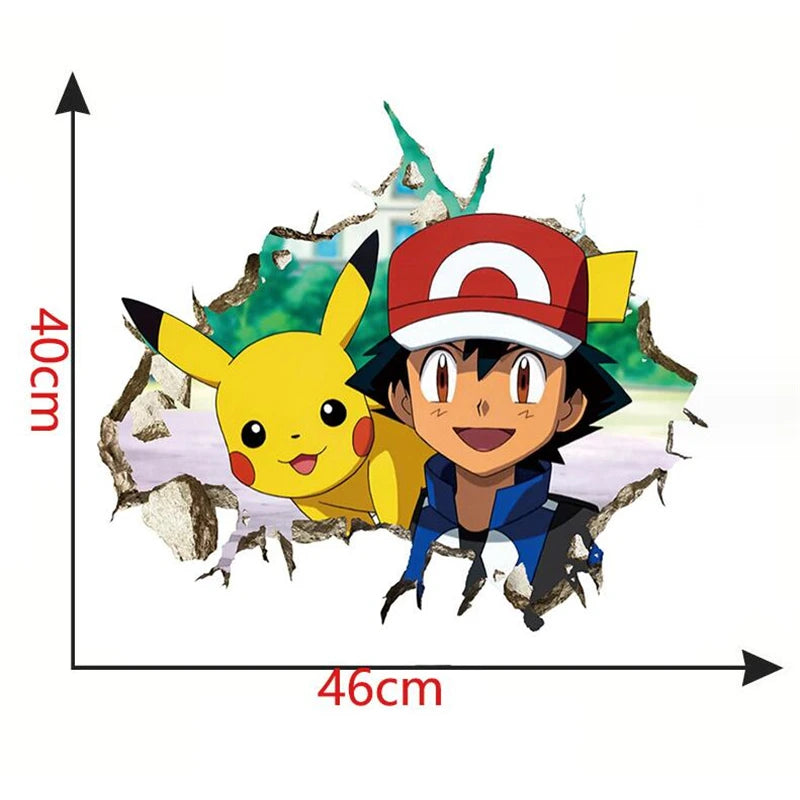 Cartoon Pikachu 3D Wandaufkleber für Kinder Wanddekoration