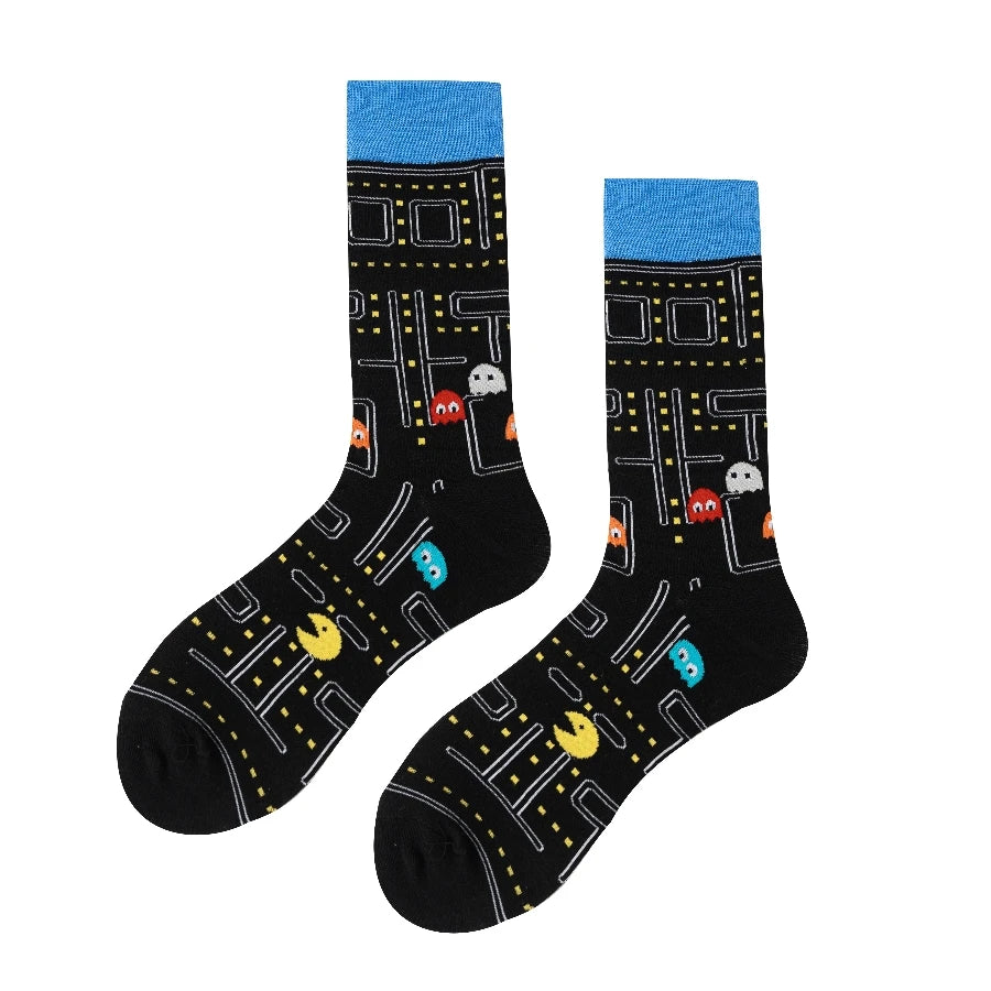 MYORED Winter Cartoon Game Socks – Trendy Mid-Tube Fashion for Men & Couples