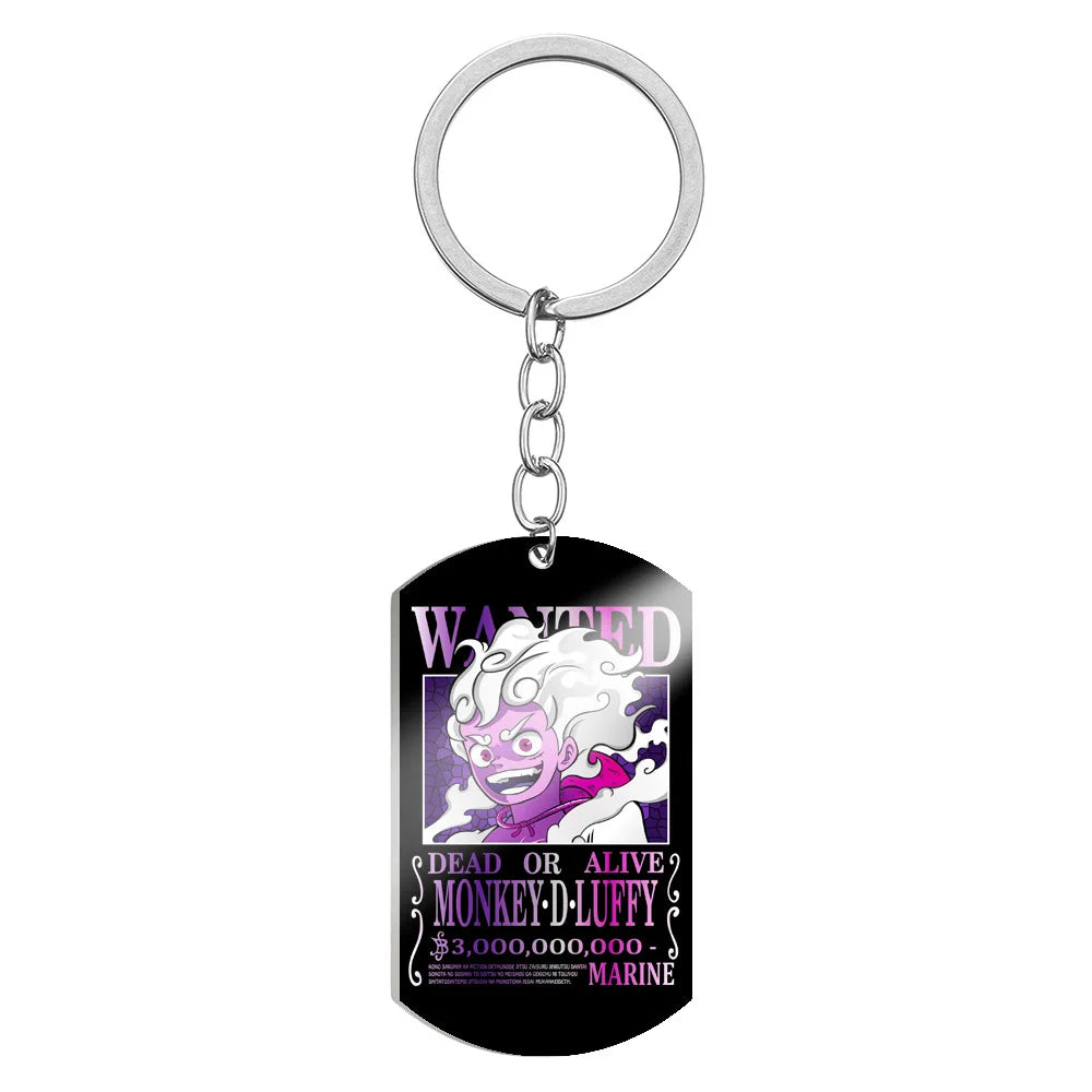 Anime One Piece Metal Keychain Accessories Cartoon Action Figures