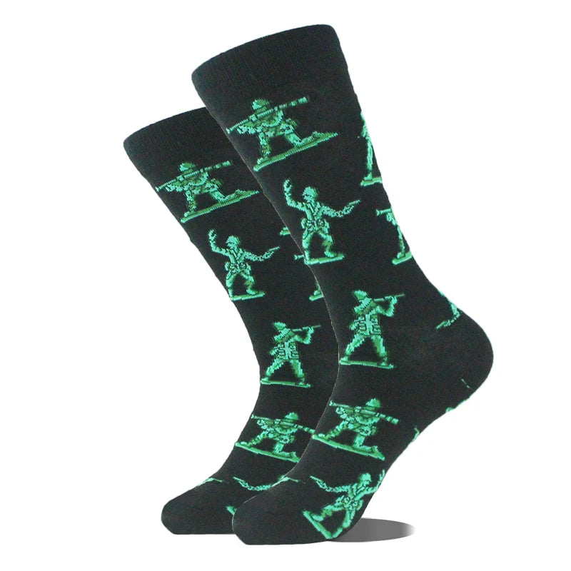 Chaussettes pour hommes Dinosaure Astronaute Planète Crew Harajuku