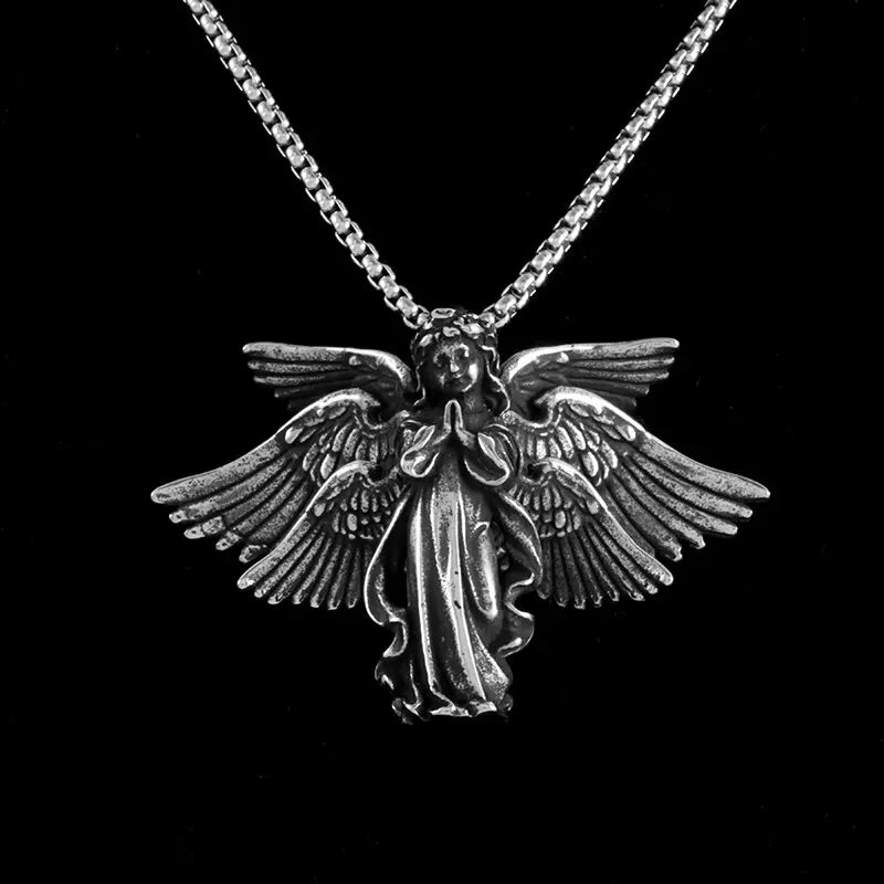 Versilberte Halskette mit Anime-Mecha-Girl-Anhänger – trendiger Hip-Hop-Rock-Punk-Schmuck für Männer und Frauen | Geschenkidee