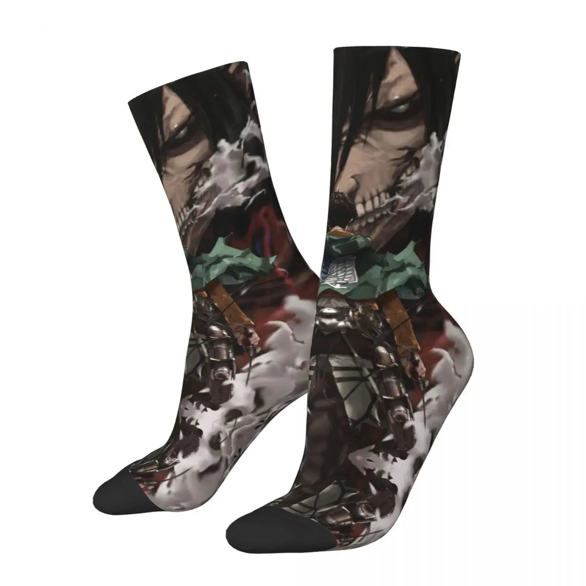 Eren Attack on Titan Socken – Lustige bedruckte Unisex Winter Street Style Crazy Socken