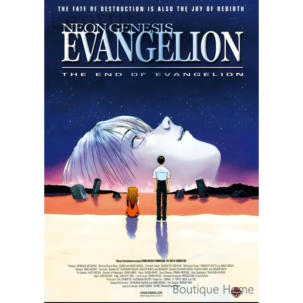 Anime N-Neon G-Genesis E-Evangelions Cooles Poster, klebrige Wandkunst, wasserdichte Heimdekoration