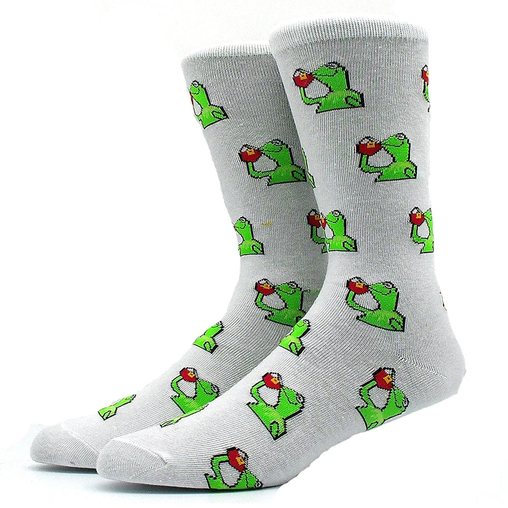 Lustige Alien- und Dinosauriersocken aus Baumwolle – Crazy Shark & Planet Designs