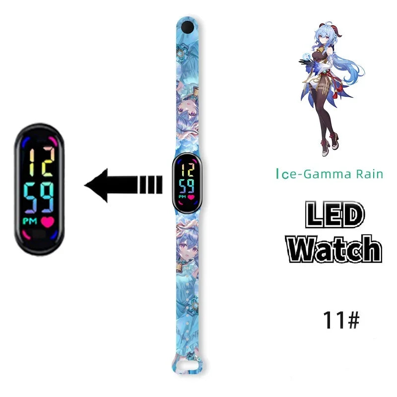 Pokémon & Demon Slayer LED-Uhr – Tanjirou & Nezuko Silikon-Touchscreen, wasserdicht, Sportgeschenk