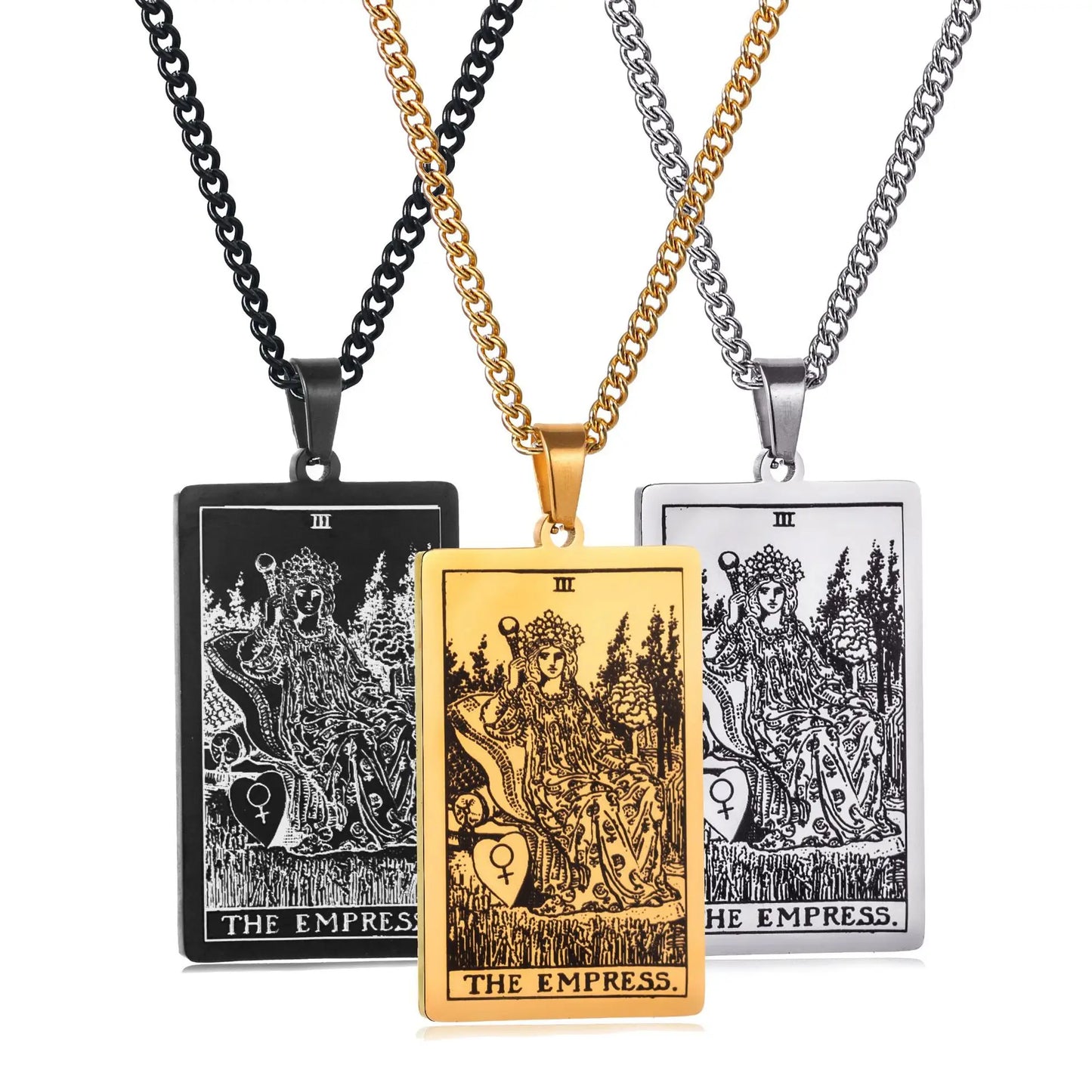 Tarotkarten-Halskette aus Edelstahl – 22 Persönlichkeits-Anhängerdesigns für Männer und Frauen