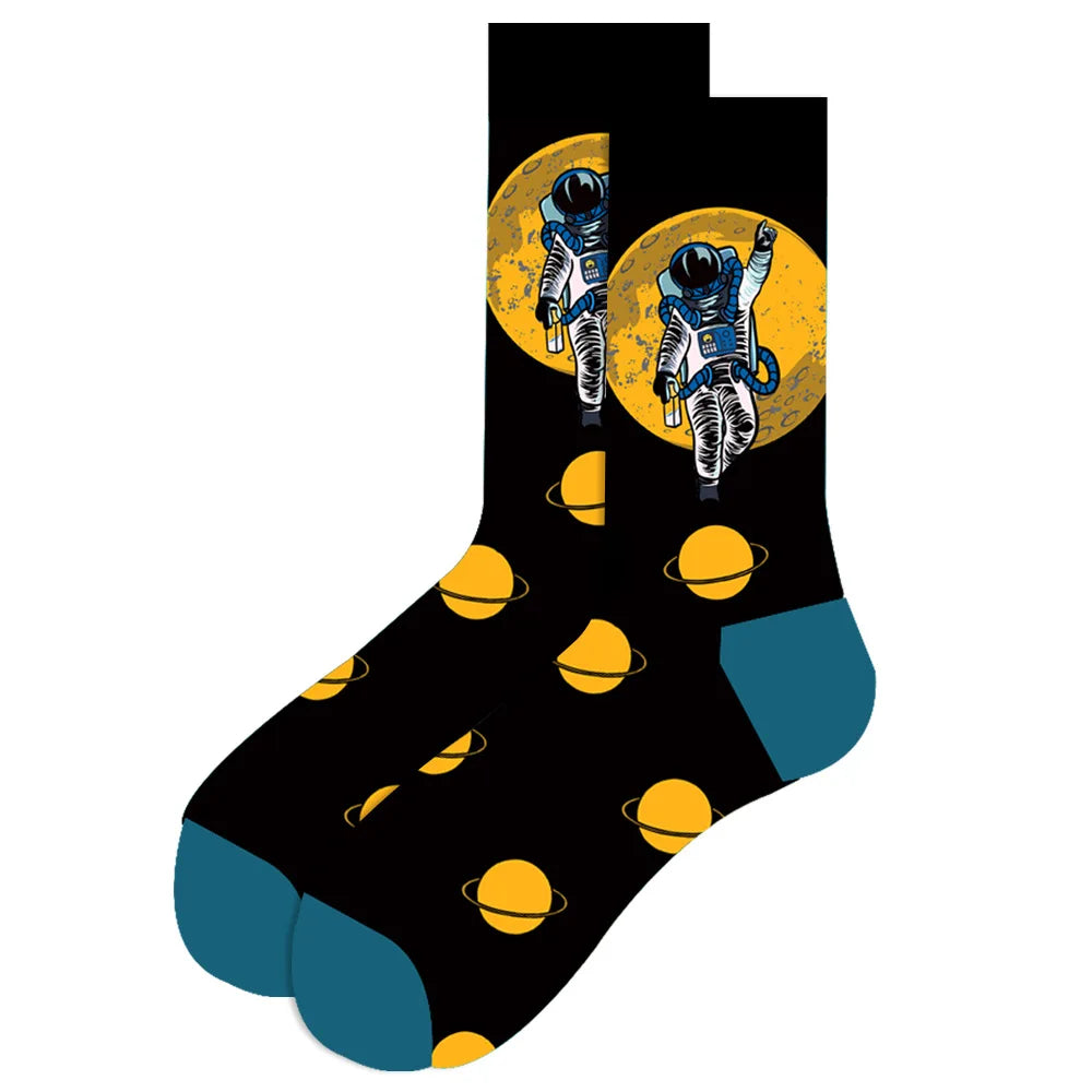 Lustige Streetwear-Socken in großen Größen – Cartoon-Tier- und Obstdesigns, Hip-Hop-Baumwolle