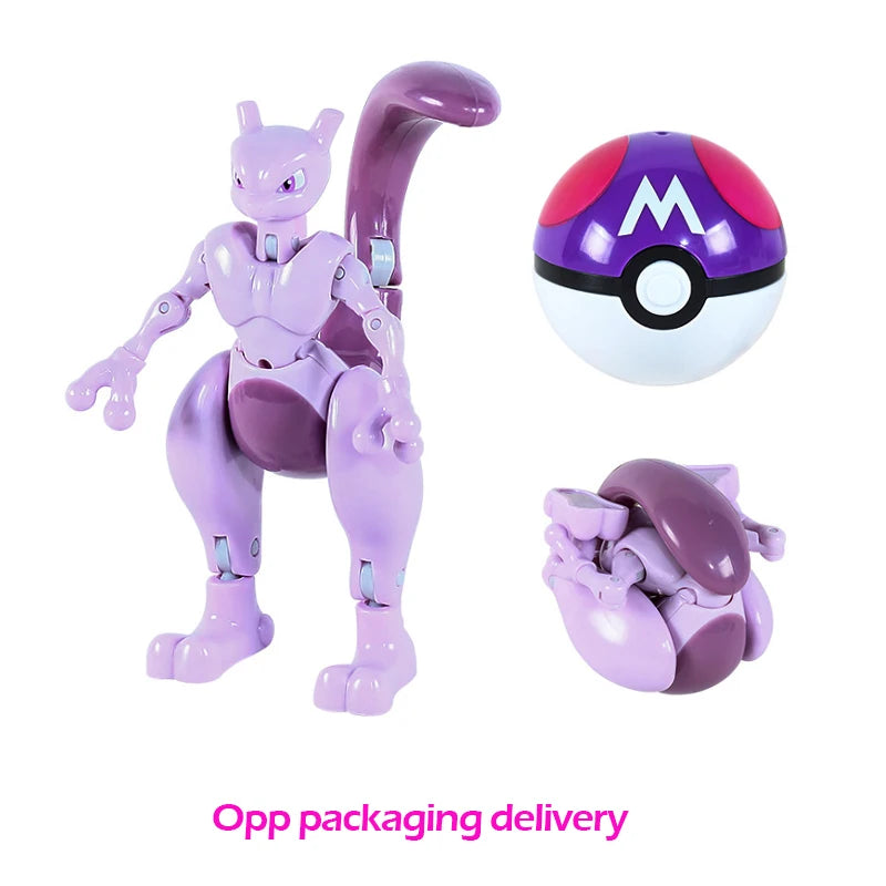Verwandelnde Pokémon-Pokéball-Figuren – Pikachu, Glurak, Venusaurier, Blastoise, Mewtu, Gyarados, Solgaleo, Lunala und Evoli als Spielzeug
