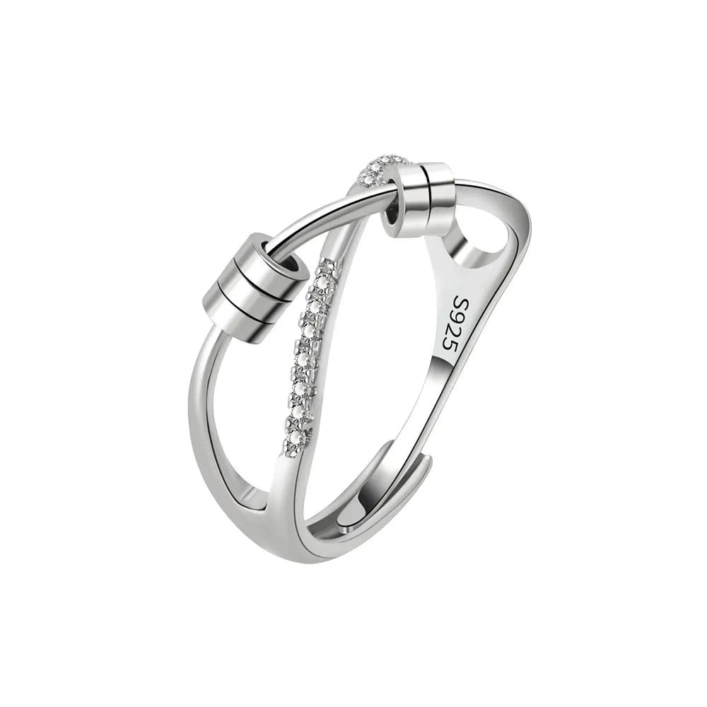 SMJEL Anti-Stress-Angst-Fidget-Spinner-Ring – verstellbarer rotierender Schmuck für Frauen | Entspannung und stilvolle Geschenke
