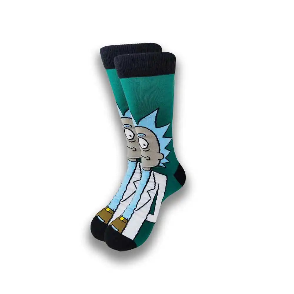 Lustige Socken mit Cartoon-Anime-Print – Personalisierter atmungsaktiver Baumwoll-Hip-Hop-Stil für Männer und Frauen