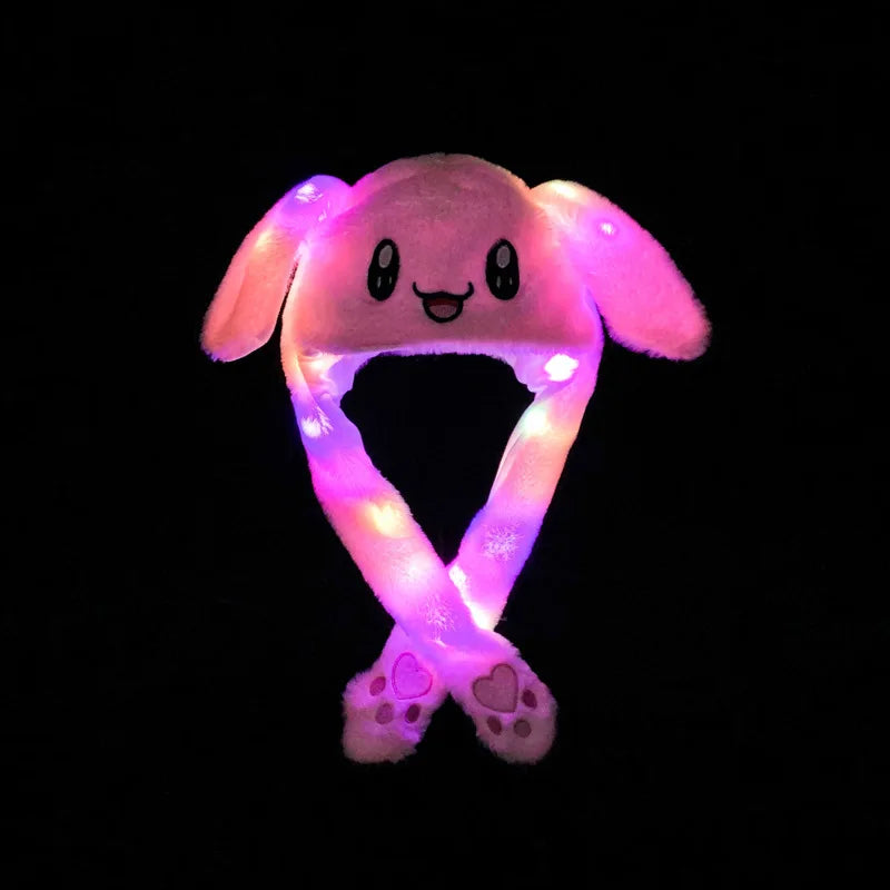 Japanese Anime Bunny Hat – Glowing Plush with Moving Ears