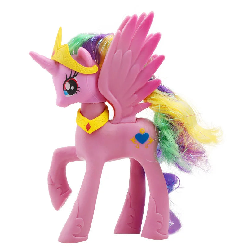 Figurines d'action My Little Pony – Rarity, Applejack, Rainbow Dash, Princesse Celestia Poupées modèles d'anime pour enfants et filles Cadeaux