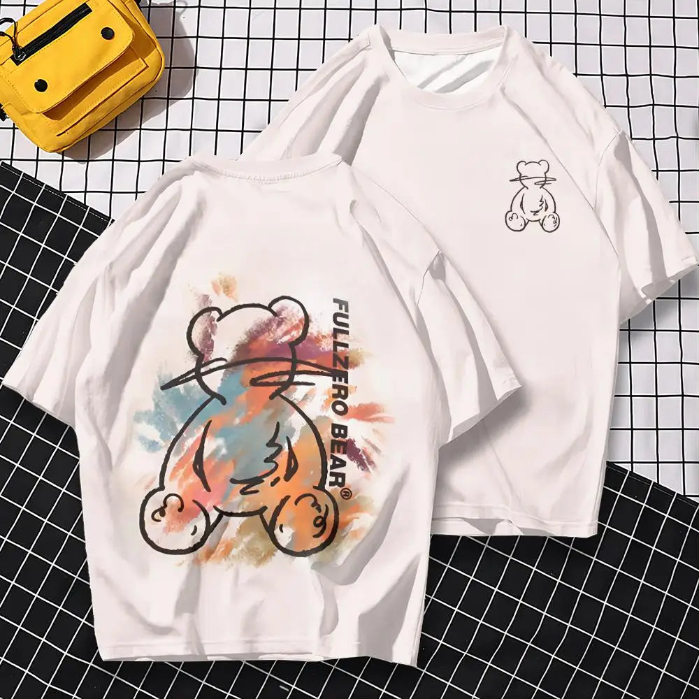 T-shirt à manches courtes avec ours 3D Harajuku
