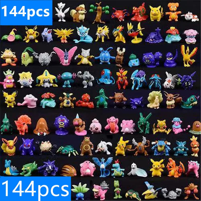 1-144 PCS Pokémon Gift Box – Christmas Action Figure Set with Genuine Pikachu & More Toys for Kids