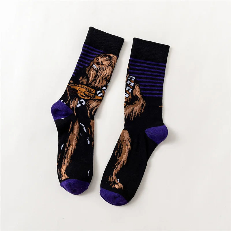 Herbst-Winter-Star Wars-Socken – Meister Yoda, R2-D2, Wookiee & Jedi Cosplay (Größe 37-45)