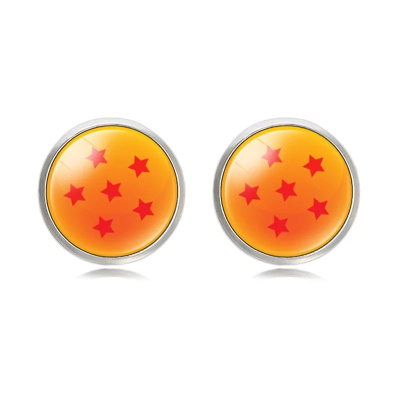 Boutons de manchette FIMAODZ Anime 7-Star Ball – Superbe design en cabochon de verre avec dragon et loup
