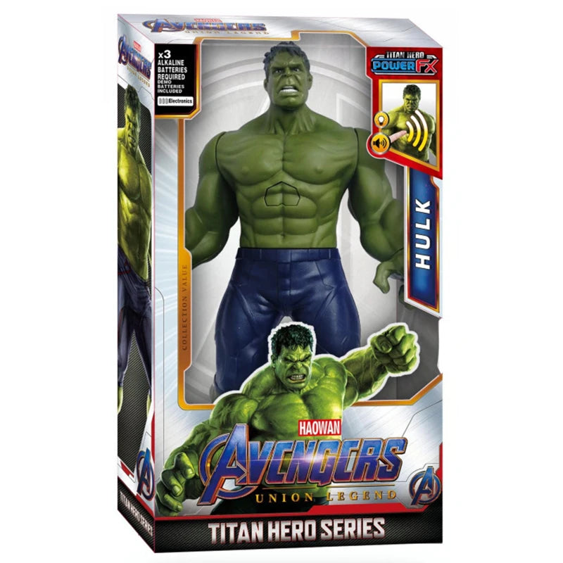 Figurine de super-héros de 30 cm – Thanos, Hulk, Spider-Man, Iron Man, Captain America, Thor et Black Panther avec son et lumière