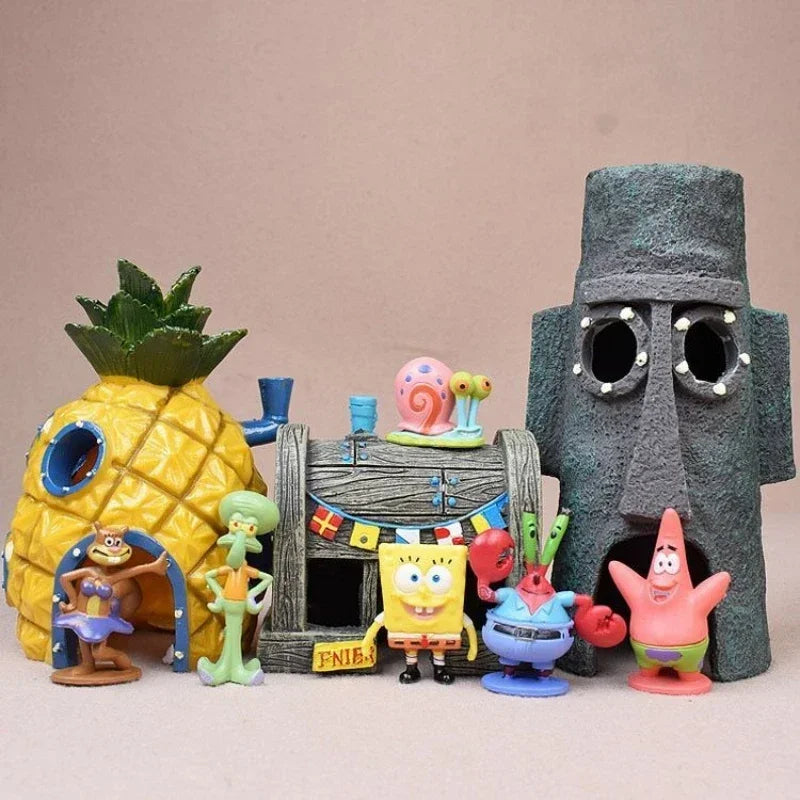 Anime SpongeBob Minifiguren – Aquariumdekor & Geburtstagsgeschenkset