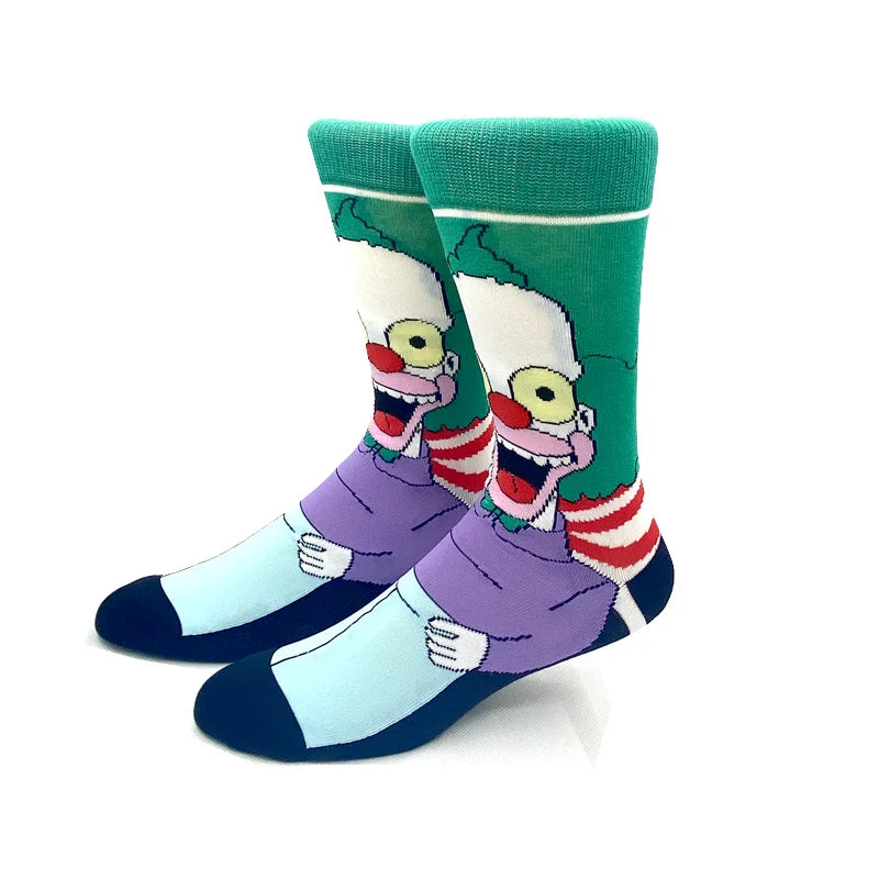 1 Pair The Simpsons Harajuku Socks – Cartoon Middle Tube Cotton for Men & Women