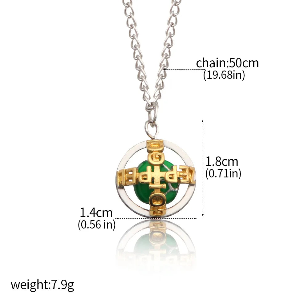 Collier avec pendentif en boule d'acier de l'anime JoJo's Bizarre Adventure - Bijoux pour les fans de Gyro Zeppeli Cosplay Ball