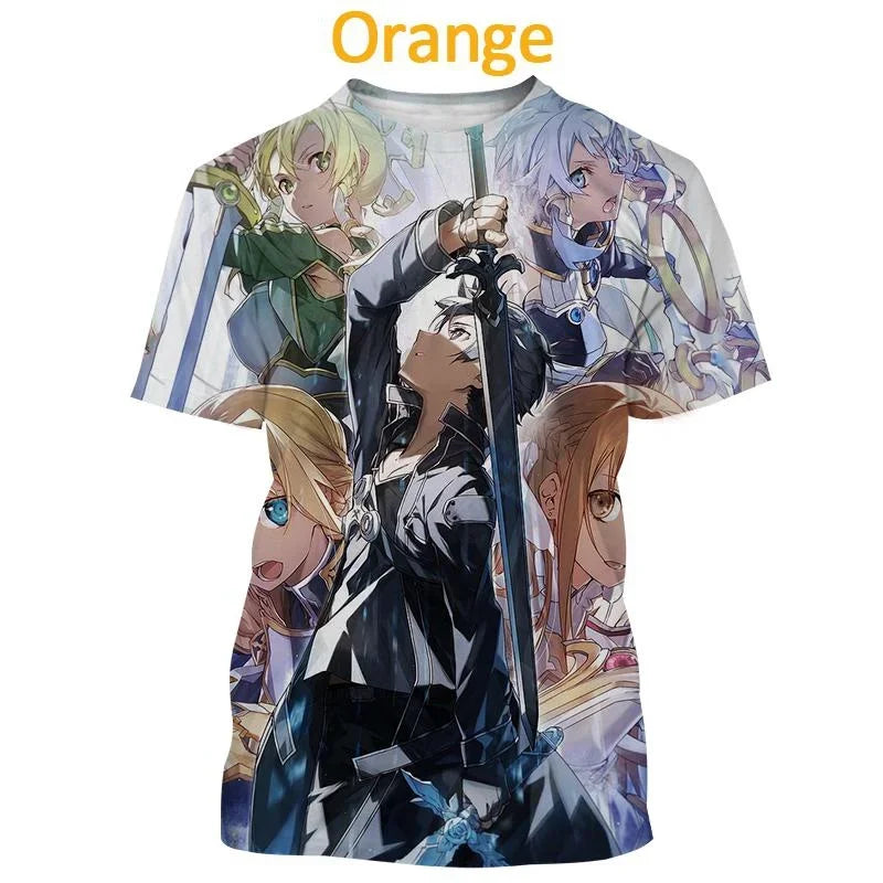 T-shirt Kirito & Asuna Sword Art Online Haut décontracté à manches courtes