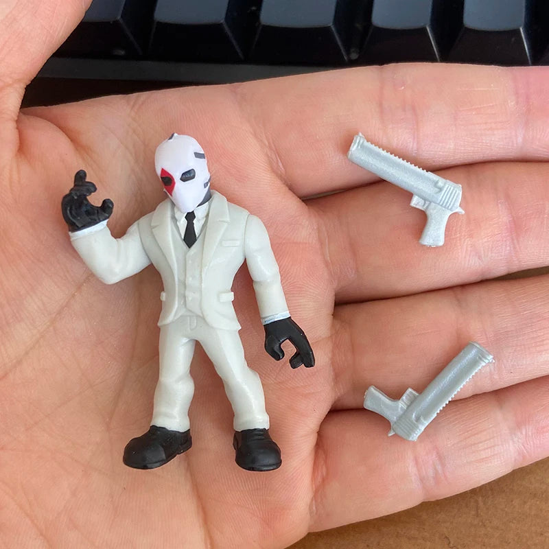 Kaufe 3 und erhalte 1 gratis – Fortnite-Actionfiguren mit Waffen und Werkzeugen (Peely, Skull Trooper, Fishstick, Blackheart)